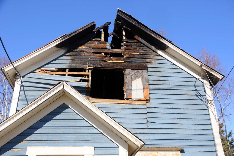 North Coast Restoration crew performing smoke and soot cleanup after fire damage in Fort Bragg, CA